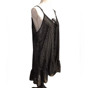 O’rageous swimsuit coverup black with polka dots, size XL
